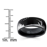 Men's Black Tungsten Carbide Ring Wedding Band Bird Duck Hunting Outdoor Ring 8mm