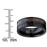 Men's Tungsten Ring Wedding Band Real Deer Antler Koa Wood Outdoor Hunting 8MM