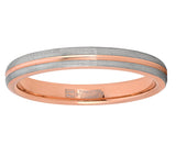 Men's Women's Rose Goldtone Tungsten Wedding Band Engagement Ring 3mm