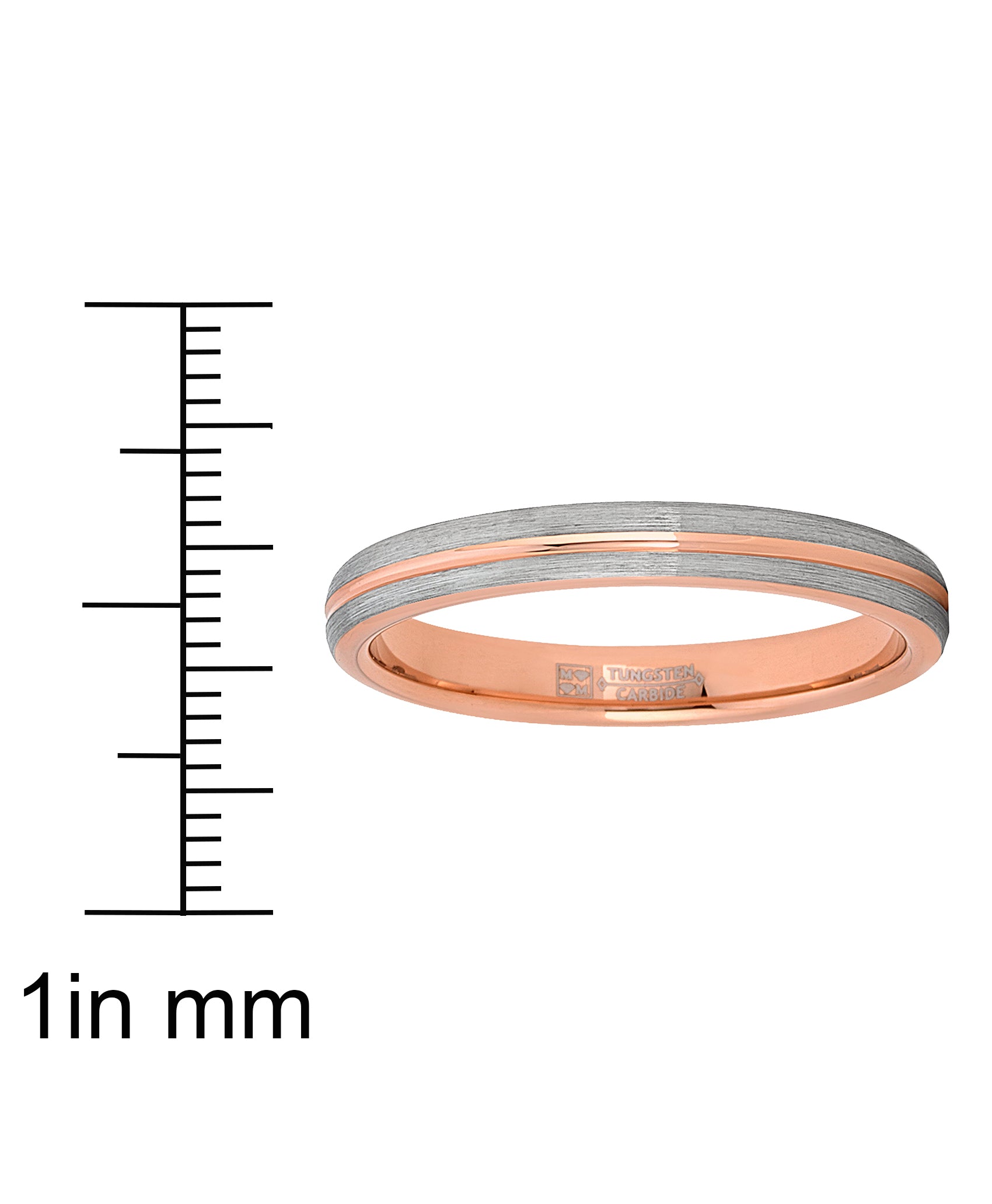 Men's Women's Rose Goldtone Tungsten Wedding Band Engagement Ring 3mm