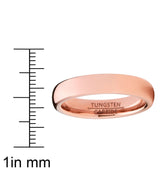 Men Women Unisex Rose Gold Tone Tungsten Wedding Band Engagement Ring 4mm Dome