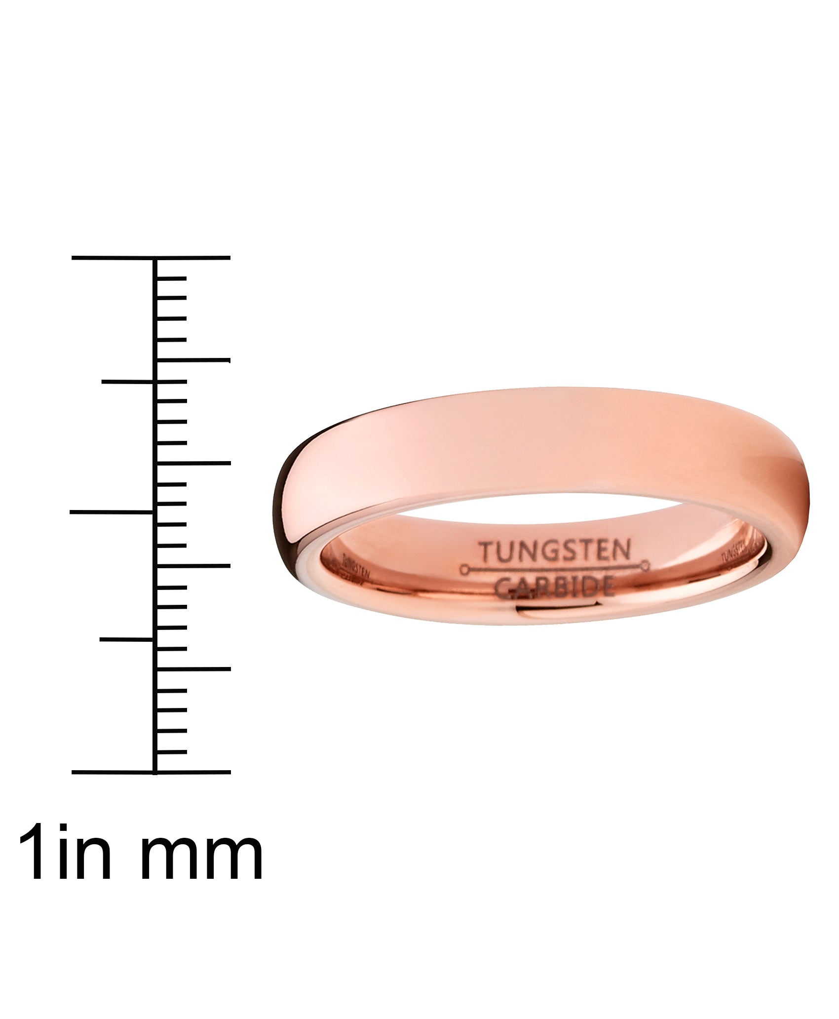 Men Women Unisex Rose Gold Tone Tungsten Wedding Band Engagement Ring 4mm Dome