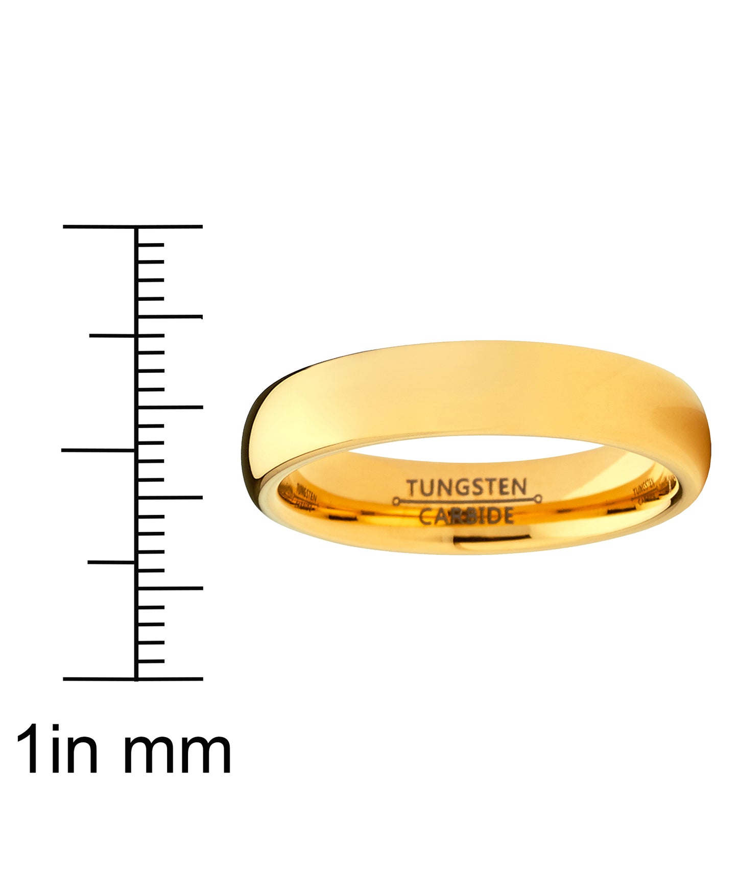 Men Women Unisex Rose Gold Tone Tungsten Wedding Band Engagement Ring 4mm Dome