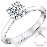 1Ct. Lab Grown Diamond Solitaire Cathedral 14K White Gold Women's Engagement Wedding Ring IGI Certified