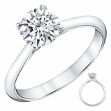 1Ct. Lab Grown Diamond Solitaire Cathedral 14K White Gold Women's Engagement Wedding Ring IGI Certified