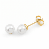 Metal Masters Womens 14K Gold Plated Dainty Layering Pearl and Starfish Duo Stack Stud Earrings Set Pushback