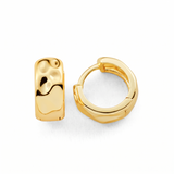 Metal Masters 14K Gold Plated Chunky Hammered Huggie Hoop Earrings for Women 5MM