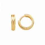 Metal Masters 14K Gold Plated Dainty Grooved Huggie Hoop Earrings for Women 2.5MM