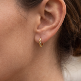 Metal Masters 14K Gold Plated Freeform Wavy Huggie Hoop Earrings Minimalist Stack