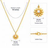 14K Gold Plated Daisy Flower Necklace for Women Waterproof with Adjustable 16-18 in Chain