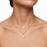 14K Gold Plated Dainty Hibiscus Enameled Necklace Pendant for Women with Adjustable 16-18 in Chain