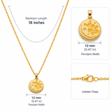 14K Gold Plated Dainty Hibiscus Enameled Necklace Pendant for Women with Adjustable 16-18 in Chain
