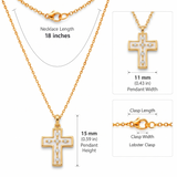 Metal Masters Dainty 14K Gold Plated Enamel Cross Pendant Necklace for Women, Adjustable 16 to 18 Inch Chain