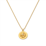 Metal Masters 14K Gold Plated Clover Necklace for Women, Dainty Satin Finish Clover Pendant with Adjustable 16 to 18 Inch Chain