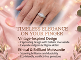 Metal Masters Womens 1 Carat Emerald Moissanite Engagement Ring Vintage Edwardian 18K Gold Plated Ring Dainty Trillion Frosted