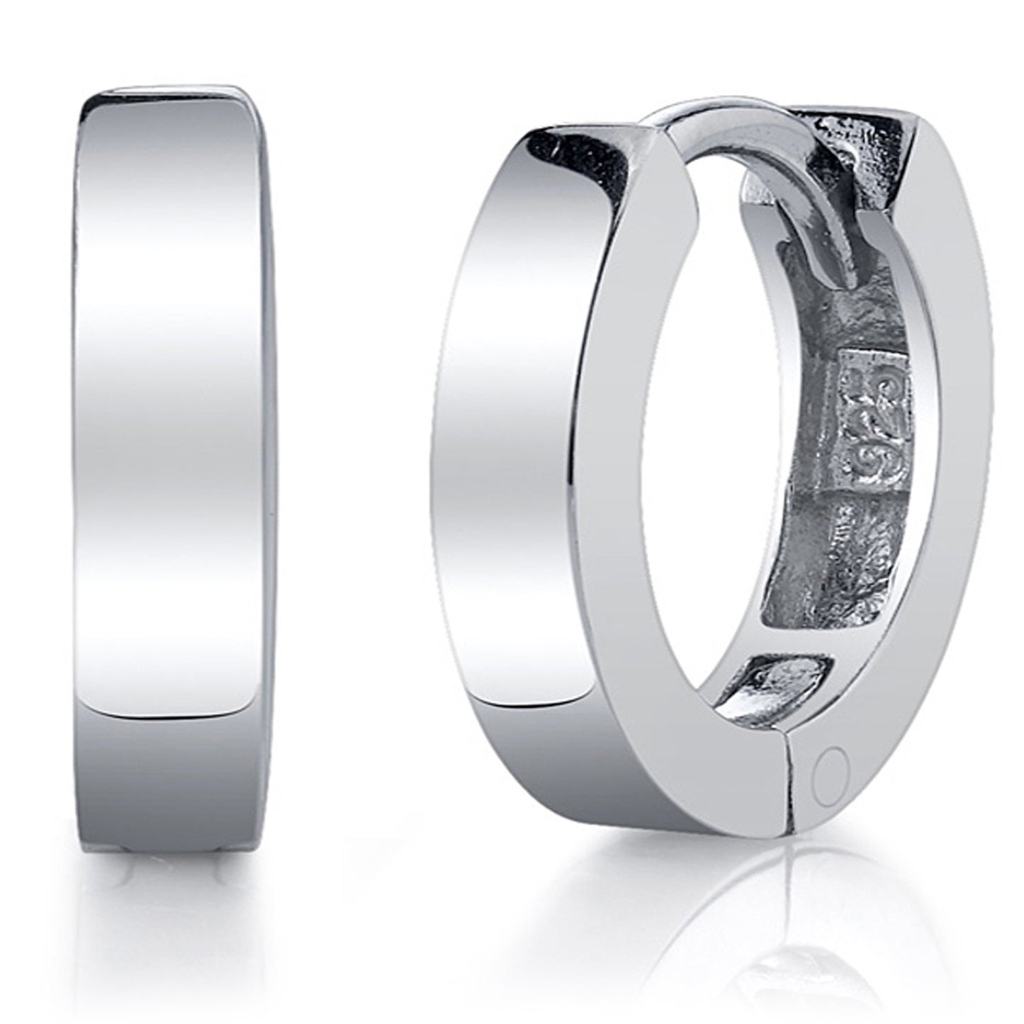 925 Sterling Silver Solid Hoop Earrings 4MM Unisex