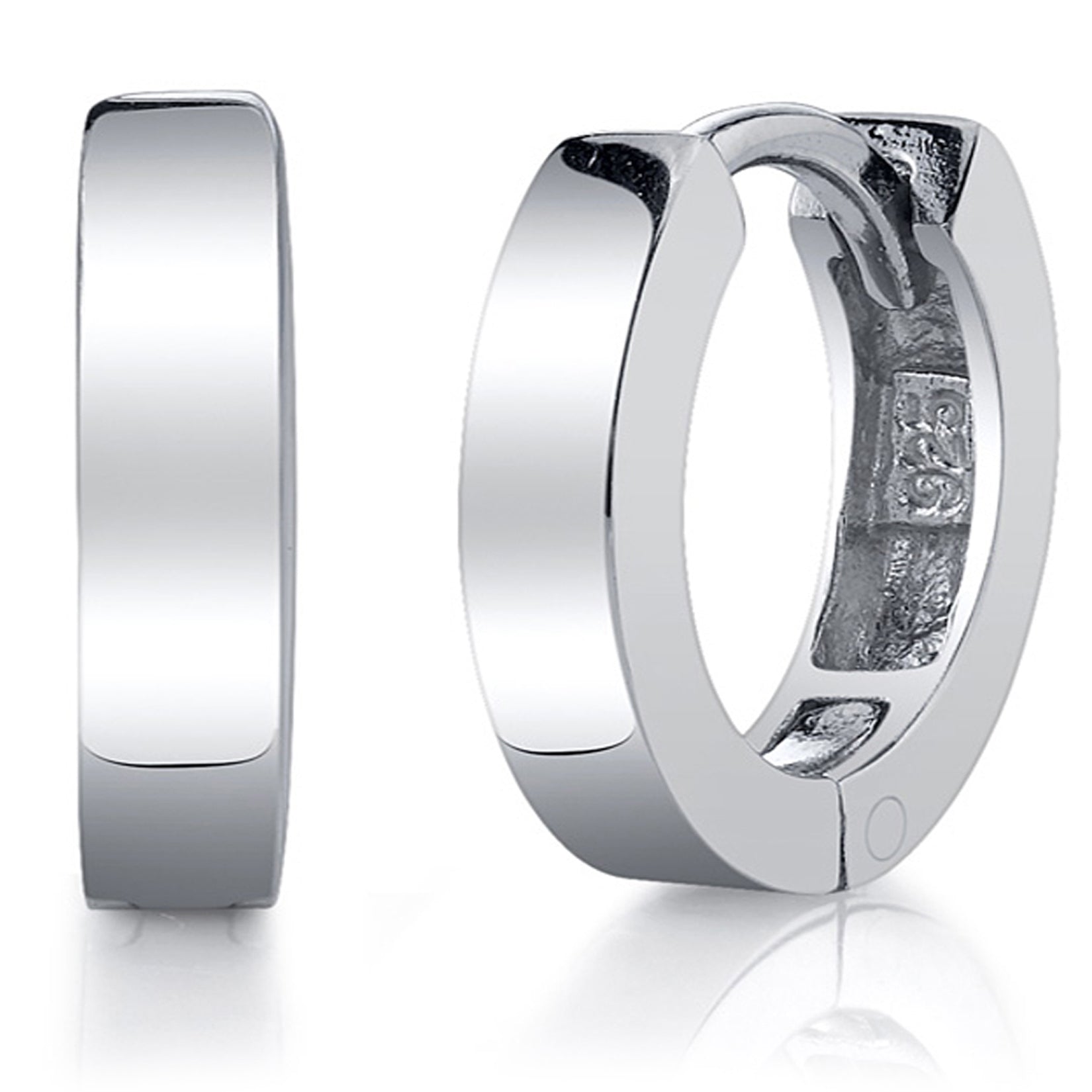 925 Sterling Silver Solid Hoop Earrings 4MM Unisex