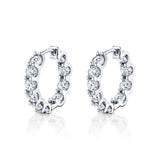 2 Carat TCW Moissanite Sterling Silver 925 Inside Outside Clip on Hoop Earrings