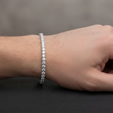 10Ct 925 Sterling Silver Eternity Tennis Bracelet CZ Clear 4MM 7.25"