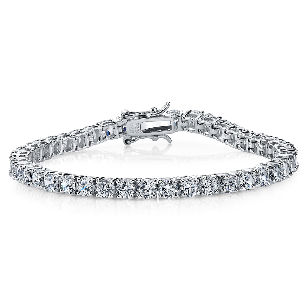 12 CT Sterling Silver 925 Moissanite Stone 4mm Tennis Bracelets 7" and 8"