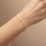 Womens 14K Gold Plated Cross Bracelet 925 Sterling Silver 7-8in Adjustable