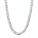 Men's 4MM Sterling Silver 925 Italian Curb Chain Necklace 16" 18" 20" 22" 24" 30"