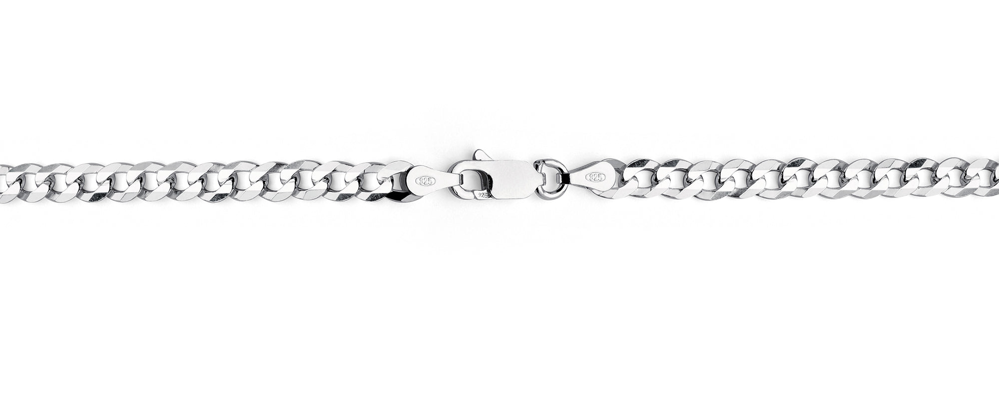 Men's 4MM Sterling Silver 925 Italian Curb Chain Necklace 16" 18" 20" 22" 24" 30"