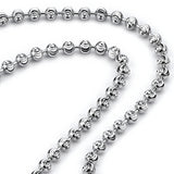 Womens Mens Sterling Silver 925 Bead Ball Chain Necklace Diamond-cut 2.5MM
