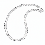 Men's 9MM Sterling Silver 925 Italian Curb Chain Necklace 20" 22" 24" 26" 28" 30"