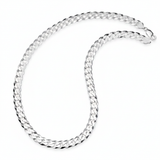 Men's 7MM Sterling Silver 925 Italian Curb Chain Necklace 20" 22" 24" 26" 28" 30"