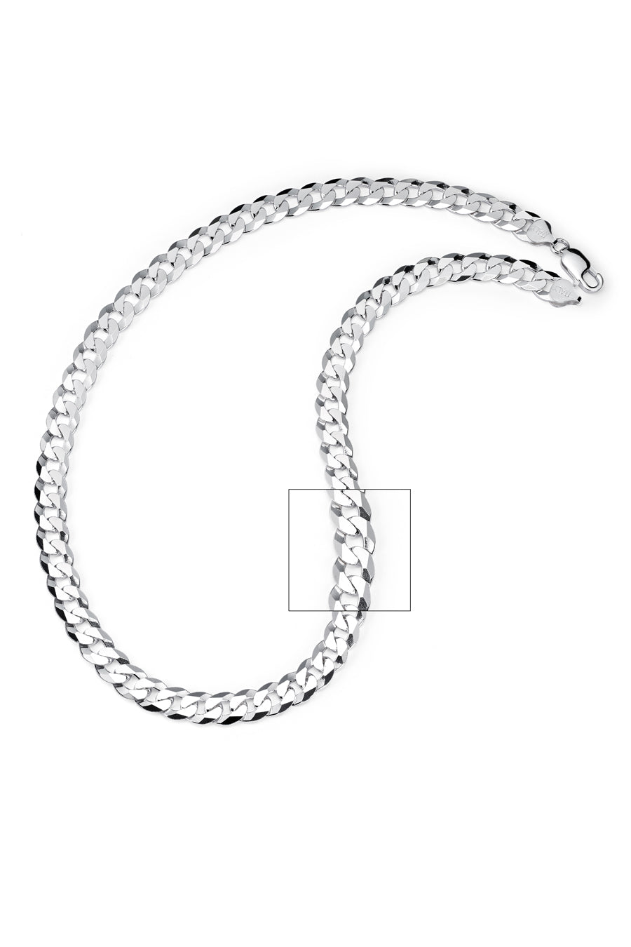 Men's 9MM Sterling Silver 925 Italian Curb Chain Necklace 20" 22" 24" 26" 28" 30"