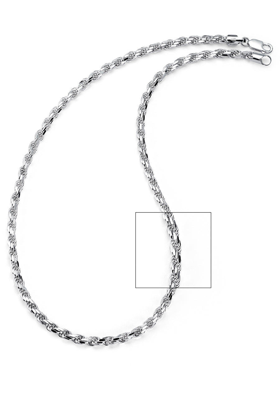 Men's 5.5MM Diamond-Cut Italian Rope Chain Sterling Silver 925 Necklace