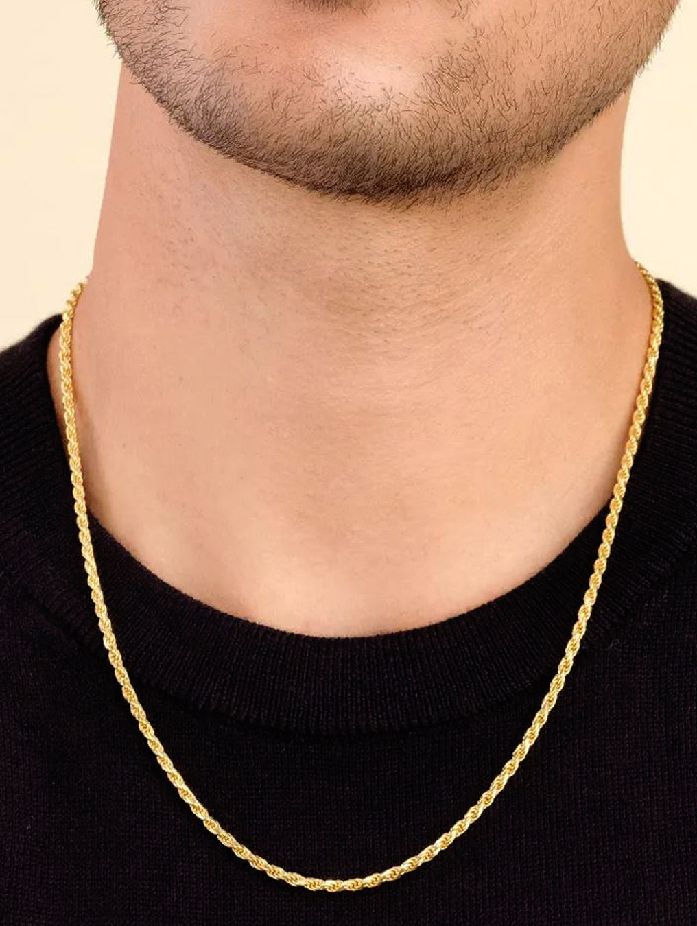 14K Gold Sterling Silver 925 Italian Rope Chain 2.3MM 16" 18" 20" 22" 24" 30"