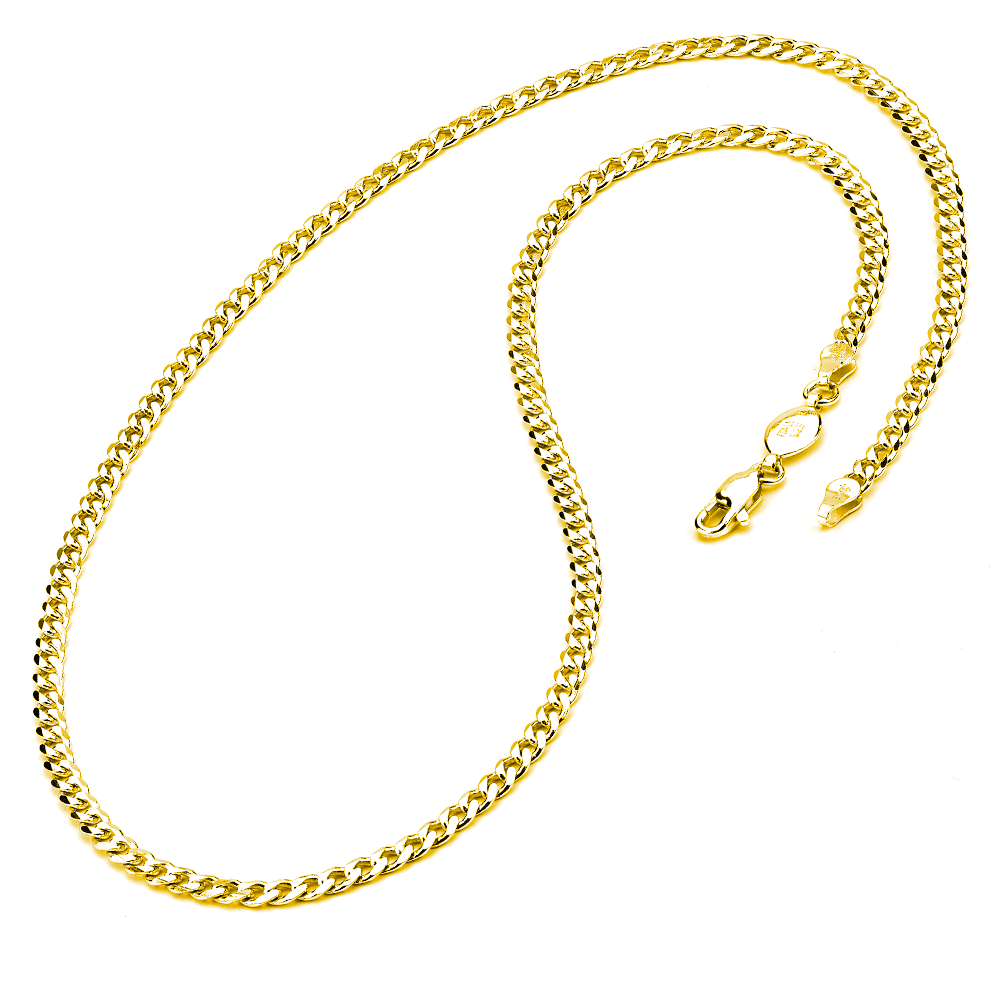 Men's 4MM Sterling Silver 925 Italian Curb Chain Necklace 16" 18" 20" 22" 24" 30"