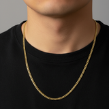 Men's 14K Gold over Sterling Silver Italian Curb Chain 4MM 16" 18" 20" 22" 24" 30"