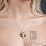 Baltic Amber Tree of Life Sterling Silver Pendant Necklace 18" Rolo Chain