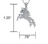 Unicorn Horse Rhinestone Crystal Pendant Women Adjustable Necklace 16"-18"