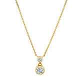 1.25 Carat Opera Round-Cut Moissanite Pendant Necklace in 18K Yellow Gold over Silver 16"-18"