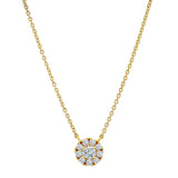 .50 Carat Round-Cut Moissanite Halo Pendant Necklace in 18K Yellow Gold Over Silver 16"-18