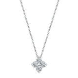 1Ct. Round-Cut Four Leaf Clover Moissanite Pendant 18K White Gold over Sterling Silver Necklace Chain