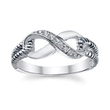 Women's Sterling Silver 925 Infinity Ring Cubic Zirconia Sizes 5-10