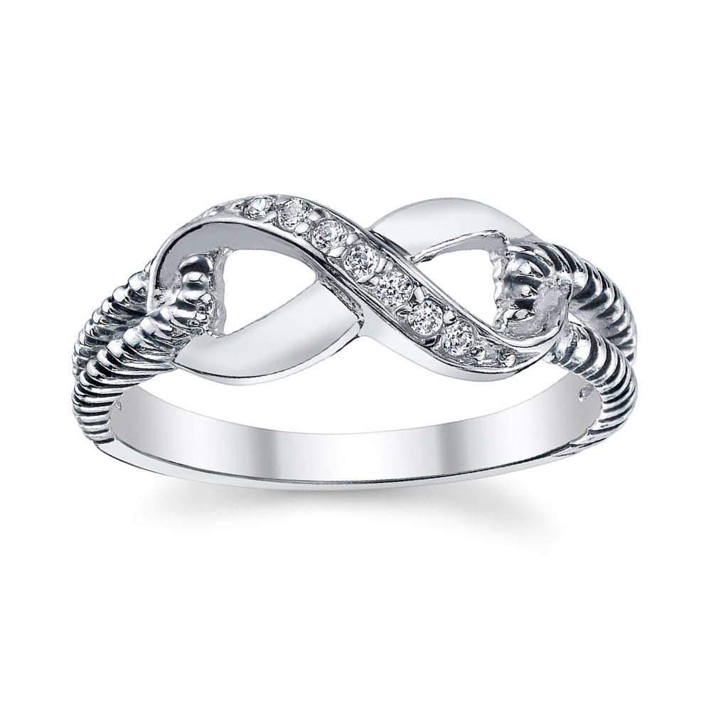 Women's Sterling Silver 925 Infinity Ring Cubic Zirconia Sizes 5-10