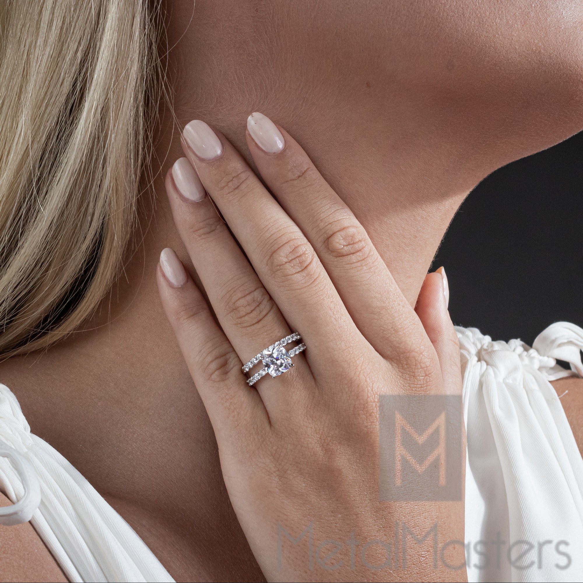 Women's 2.5Ct Wedding Engagement Ring Band Set Sterling Silver 925 CZ
