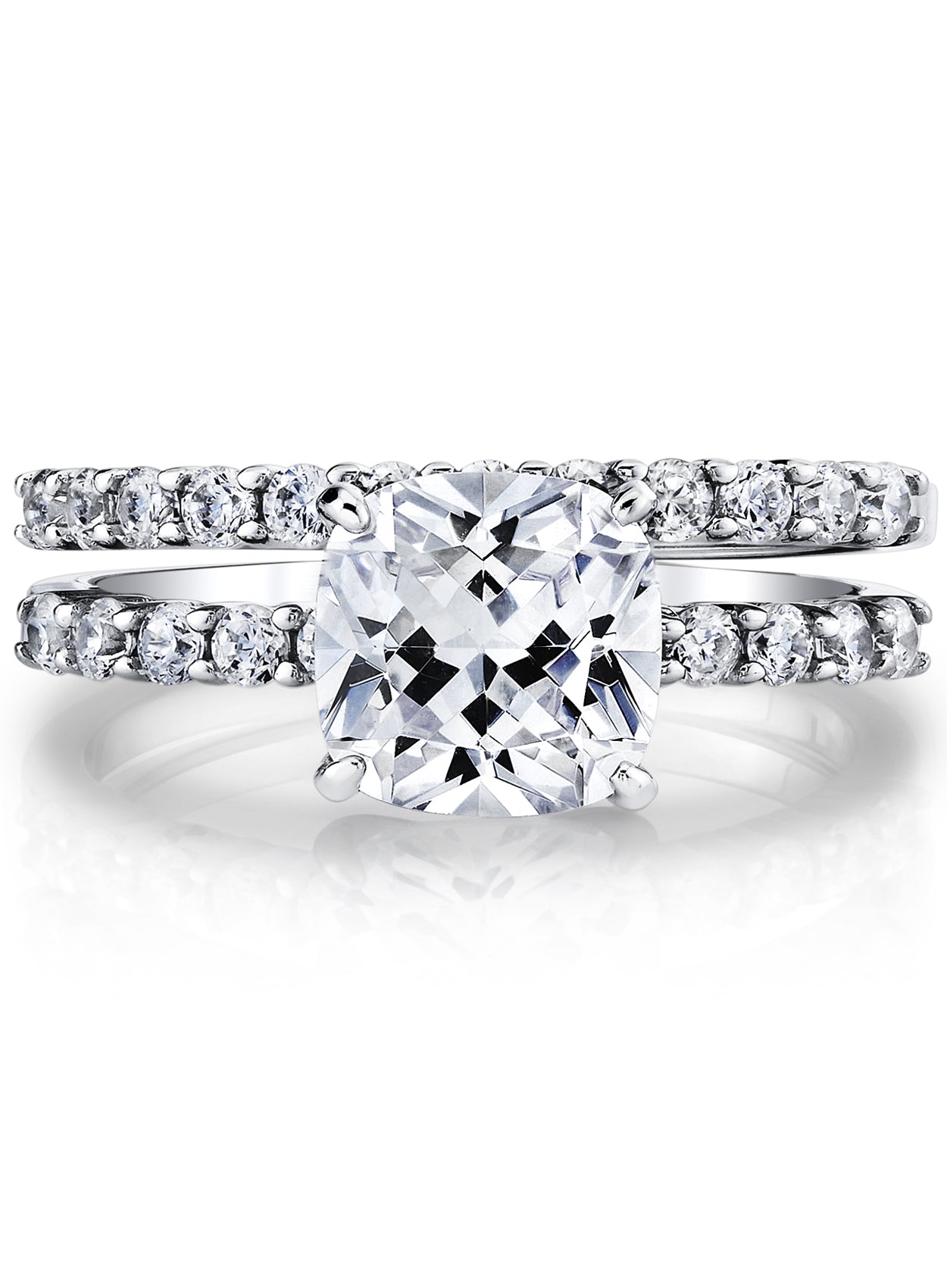 Women's 2.5Ct Wedding Engagement Ring Band Set Sterling Silver 925 CZ