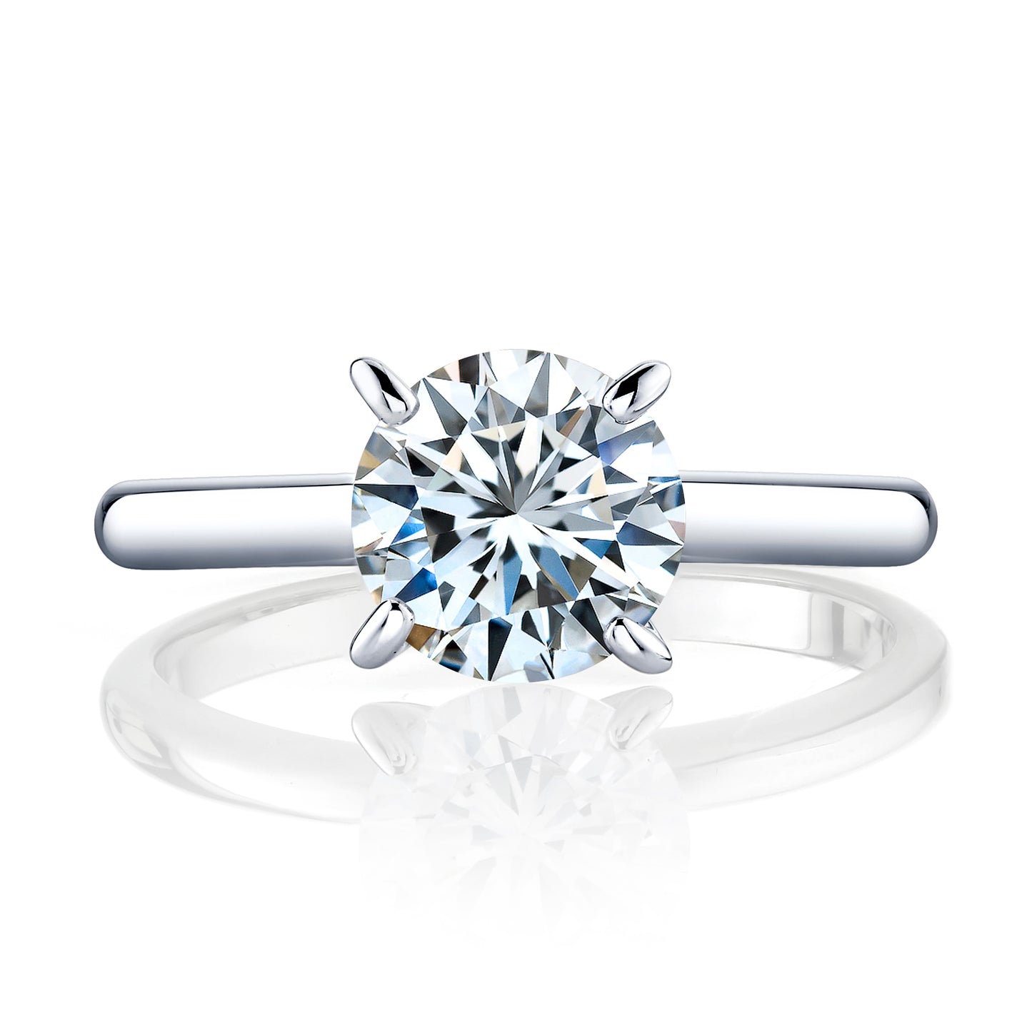 Women's 2Ct. Solitaire Round Brilliant Cubic Zirconia Sterling Silver 925 Wedding Engagement Ring