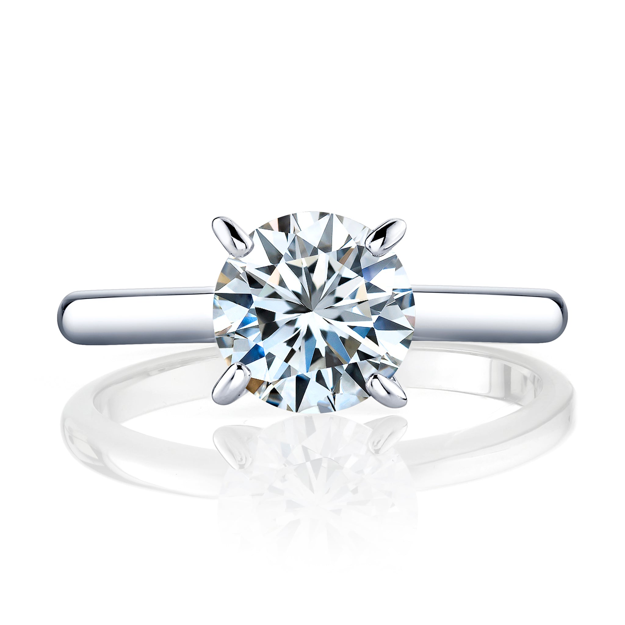 Women's 2Ct. Solitaire Round Brilliant Cubic Zirconia Sterling Silver 925 Wedding Engagement Ring
