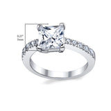 Women's 1.25 Carat Princess Cut Cubic Zirconia Sterling Silver 925 Engagement Wedding Ring Sizes 4-11