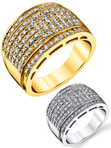 Men's Silver Silver 925 14K Gold Wedding Band Engagement Ring