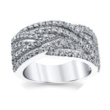 Women's 925 Sterling Silver Cubic Zirconia Right HRing Sizes 5-9