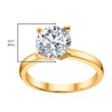Women's Gold Tone Over Sterling Silver 925 2 Carat Round Brilliant Cubic Zirconia Wedding Engagement Ring